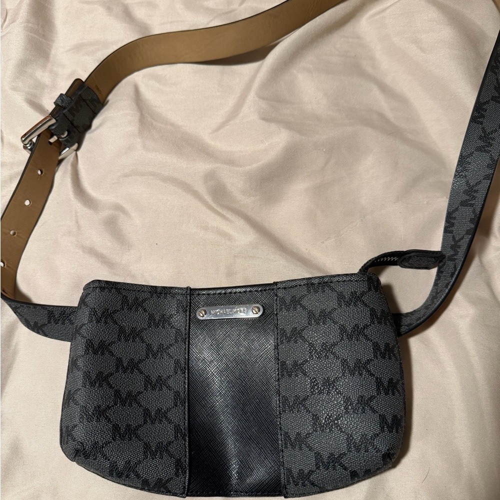 Michael Kors black and grey fanny pack